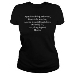 Apart from being exhausted financially unstable nearing a mental braekdown T-shirt