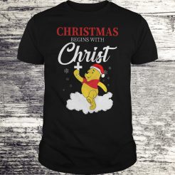 Winnie The Pooh Christmas Begins With Christ T-shirt