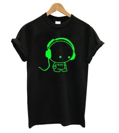 Karakter Herheadphone, Musik Menyala T shirt