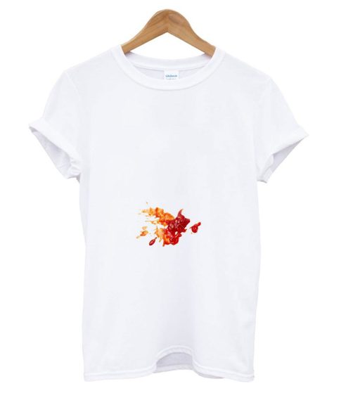 Ketchup Stain On White T shirt