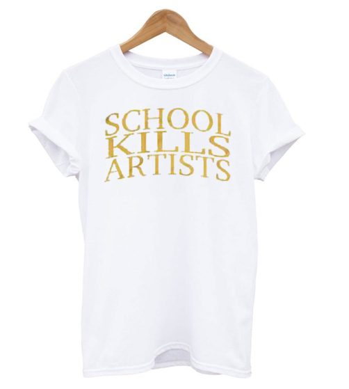 School Kills Artist - Yellow Logo T shirt