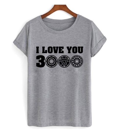 I Love You 3000 Graphic Grey T shirt