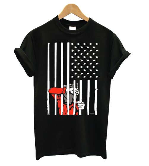 Camp American Flag Black Anti War Political T shirt