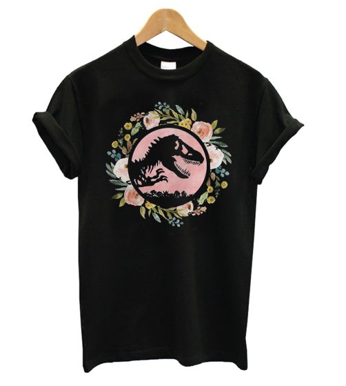 Floral Jurassic Park T shirt