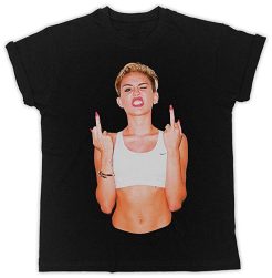 Miley Cyrus Finger up Funny T shir