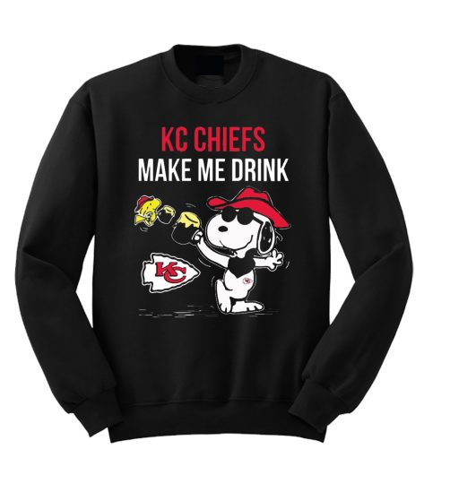 Kansas City Chiefs Make Me Drink Funny Snoopy Beer Sweatshirt