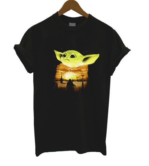 Baby Yoda Sunset T Shirt