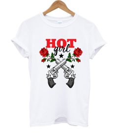 with guns and roses Hot Girl T Shirt