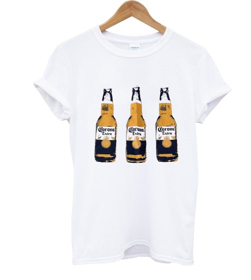 Corona Extra Men's White Beer Logo T Shirt