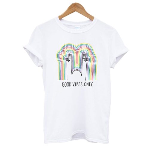 Good Vibes Only Rainbow T shirt