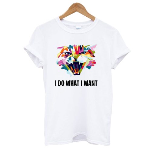 I Do What I Want Rainbow Cat Art T shirt