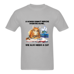 A woman cannot survive on books T Shirt qn