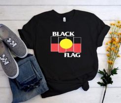 Black Flag X Aboriginal Flag t shirt qn
