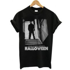 Halloween Michael Myers Stairs t shirt qn