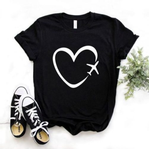 Airplane Heart t shirt qn