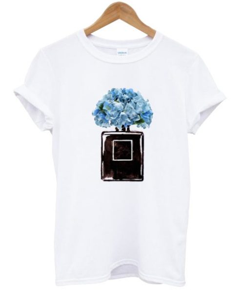 blue flower t shirt qn