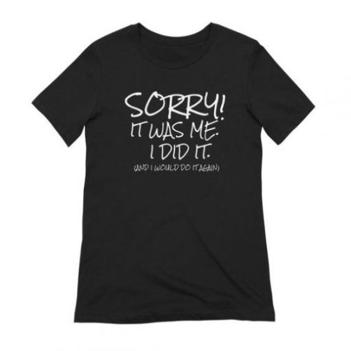 Sorry It was Me I did it and I Would Do it Again t shirt qn