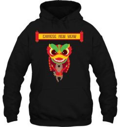 Chinese New Year Dog Lion Dances hoodie qn