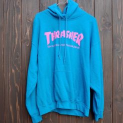 Thrasher Skateboard Magazine Blue Pink hoodie qn