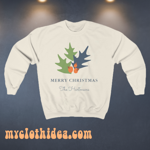 Berries and Leaves Personalized Christmas Sweatshirt