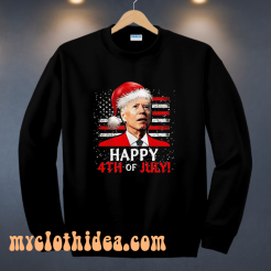 Santa Joe Biden Happy 4th Of July USA Flag Christmas Ugly Sweater