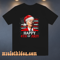 Santa Joe Biden Happy 4th Of July USA Flag Christmas Ugly T Shirt