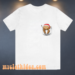 Sloth in pocket christmas t shirt