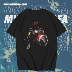 Captain America Ironman Thor Spiderman and Hawkeye T shirt TPKJ1