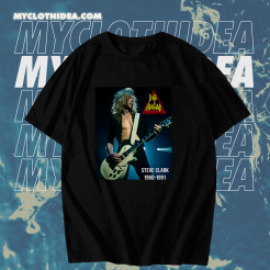 Steve Clark Def Leppard Guitarist Legend Mens Black T Shirt TPKJ1