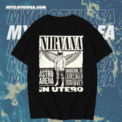 Nirvana In Utero Tour Astro Arena Houston Texas T-shirt Black TPKJ1