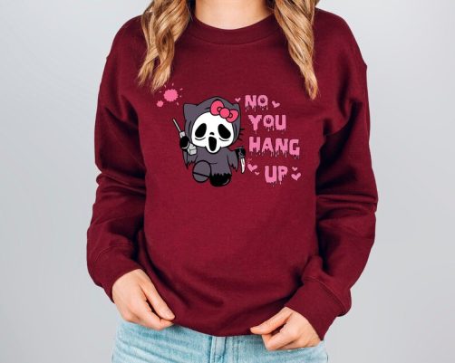 No You Hang Up Cats Horror Halloween Sweatshirt