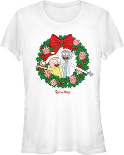 Junior's Rick and Morty Christmas T Shirt