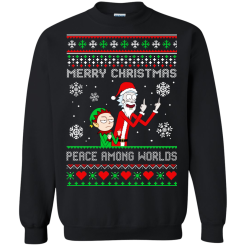 Rick and Morty Christmas Peace Among Worlds Sweatshirt