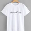 MONDAY Letter Print T-SHIRT thd